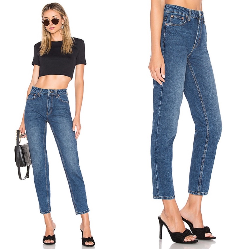 Free People Mom Jean in Dark Denim Size 24
